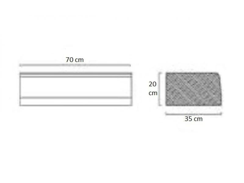 L Üst Ayırma Bordürü 70 cm Üst Eleman ( Yol Bakım, Kuru Döküm Beton )
