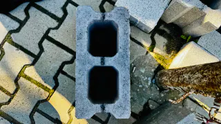 Kırma Blok Duvar Taşı — blok gövdesinin üstten görünümü